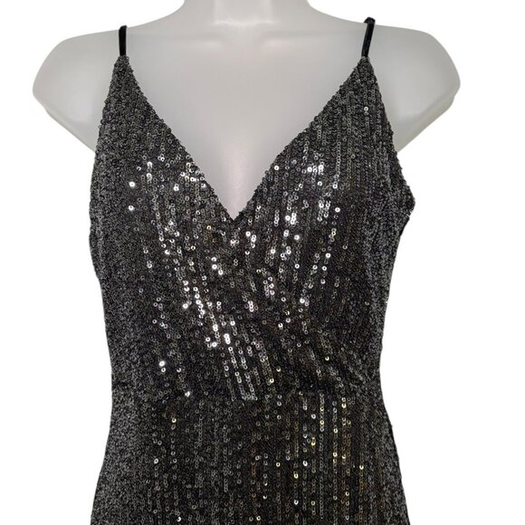 Cupcakes and Cashmere Black Sequin Joelle Midi Dress Size Small - Picture 3 of 7